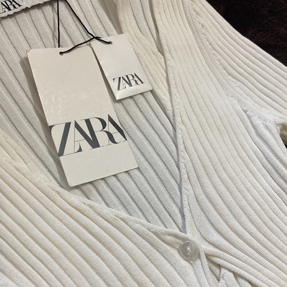 Zara White Ribbed Knit Top - Picture 10 of 11